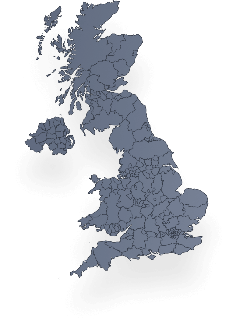 United Kingdom map showing clickpicksend and warehouse center location in Birmingham